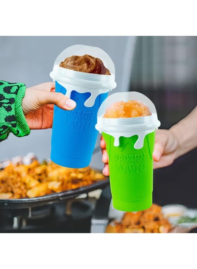 Frozen Magic Slushie Maker, Large Capacity Magic Quick Frozen Smoothies Cup, Cooling Cup, Double Layer Squeeze Slushy Maker, Homemade Milk Shake Ice Cream Maker, DIY for Children and Family - Image 2